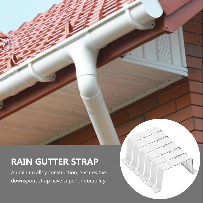Generic Aluminum Downspout Strap Positioner with Screws 6.49X2.95X0.98In Gutter Drainage