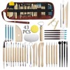 43Pcs Pottery Clay Sculpting Tools Set with Carrying Case