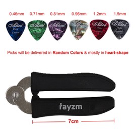 Rayzm Guitar String Winder/Bridge Pin Extractor, Guitar String Cutter/Pin Puller, 6 Pieces Celluloid Guitar Picks Picks, 30cm Microfiber Polishing Cloth for Musical Instruments