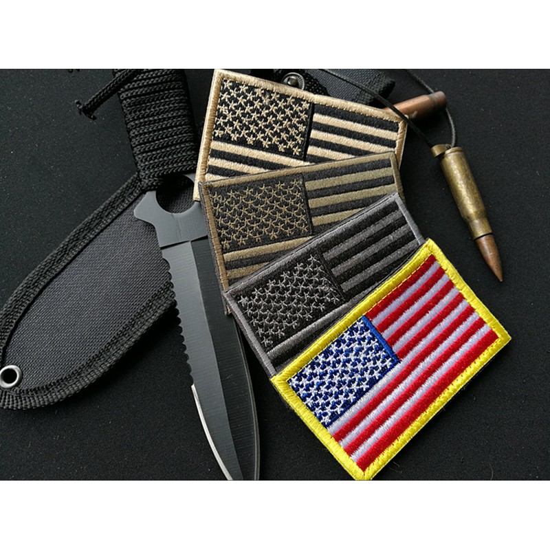 U-LIAN USA Flag Patch Embroidered American Flag Tactical Patch Velcro