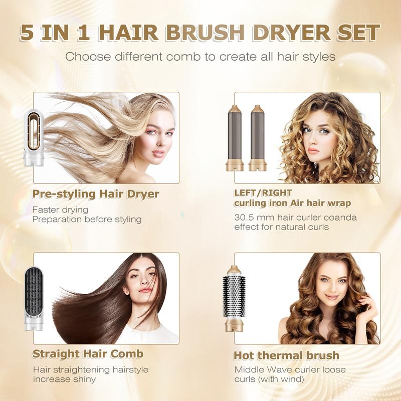 5 in 1 Hair dryer Hot Air Brush Styling Tool