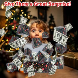 Happy Birthday Surprise Explosion Gift Box, Funny Pop Up Cash from Money Case for Women Men Surprise, DIY Novelty Luxury Folding Bouncing Money Boxes for Wife Girlfriend Mother Friends