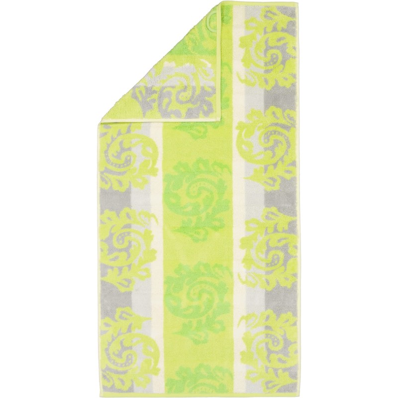 Cawö Hand Towel with Ornamental Design, 100% Cotton, kiwi, 50x100