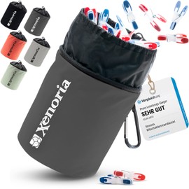Xenoria Premium Clothes Pegs Bag | Space up to 250 Pegs | With Hanging Hooks | Made of Robust and Weatherproof 600D Oxford Fabric | Indoor and Outdoor | Dark Grey