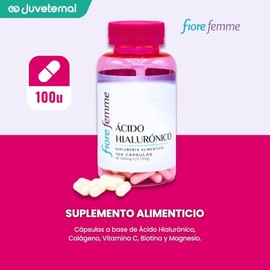 Ácido Hialurónico, 100 Cápsulas, Suplemento Alimenticio para la Piel, Articulaciones y Bienestar Femenino