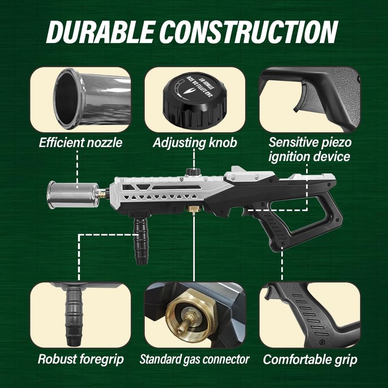 MKSY Propane Torch Gun,Adjustable Flame Blow Torch for BBQ