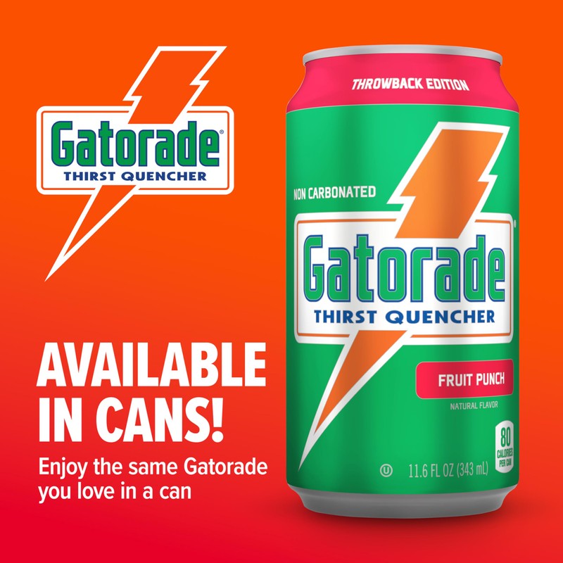 Gatorade Thirst Quencher, Fruit Punch, 12 Fl Oz Cans (Pack