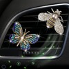 2 Pcs Blue Butterfly and White Silver Bee Car Air