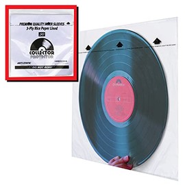 Collector Protector Sleeves for Vinyl Record Storage | Vinyl Storage Anti Static Record Sleeves with Archival Paper to Protect from Dust & Scratches | 50-Pack Inner Protective Sleeves for 12” Albums