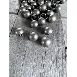Dark Silver Domed Small Metal Buttons Hemisphere with Eyelet 11 mm 12 mm or 15 mm (Pack of 10) (12 mm)