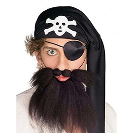 Rubie's Pirate Beard and Moustache Set Grey One Size