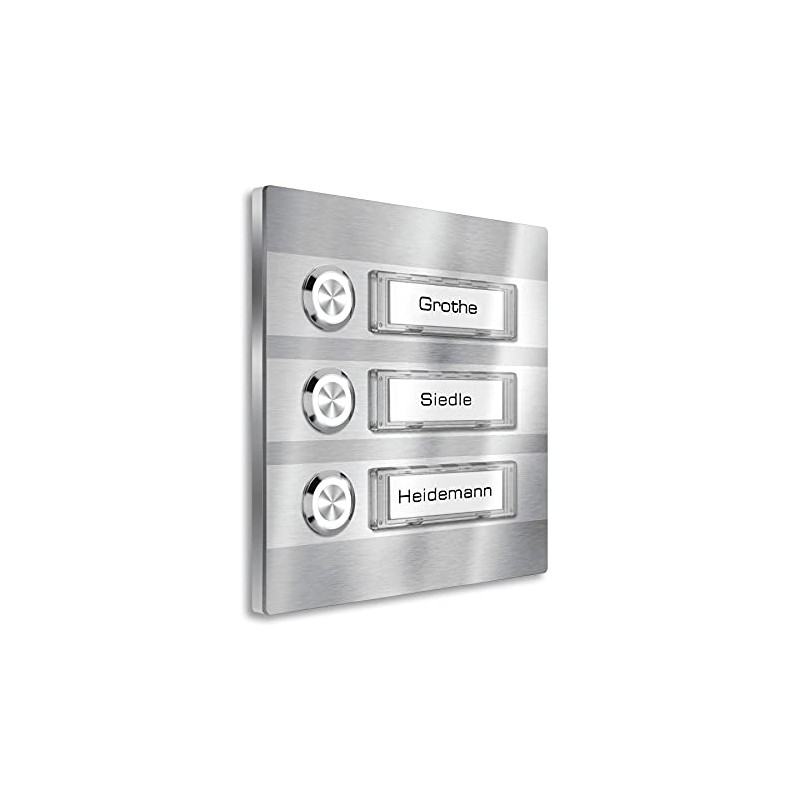 Doorbell Stainless-Steel 3 Push-Buttons – LED-Illumination of nameplate & Push-Buttons