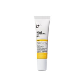 IT Cosmetics Hello Sunshine Invisible Sunscreen for Face SPF 50 - Sunscreen, Hydrating Serum & Makeup Primer - 1% Pro-Vitamin B5 & Hyaluronic Acid - HSA/FSA Eligible - No White Cast - 0.5 fl oz