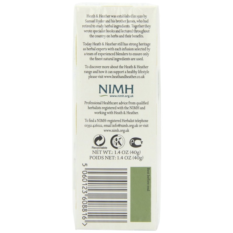 Heath and Heather Organic Peppermint Herbal Infusions 20 Teabags (Pack