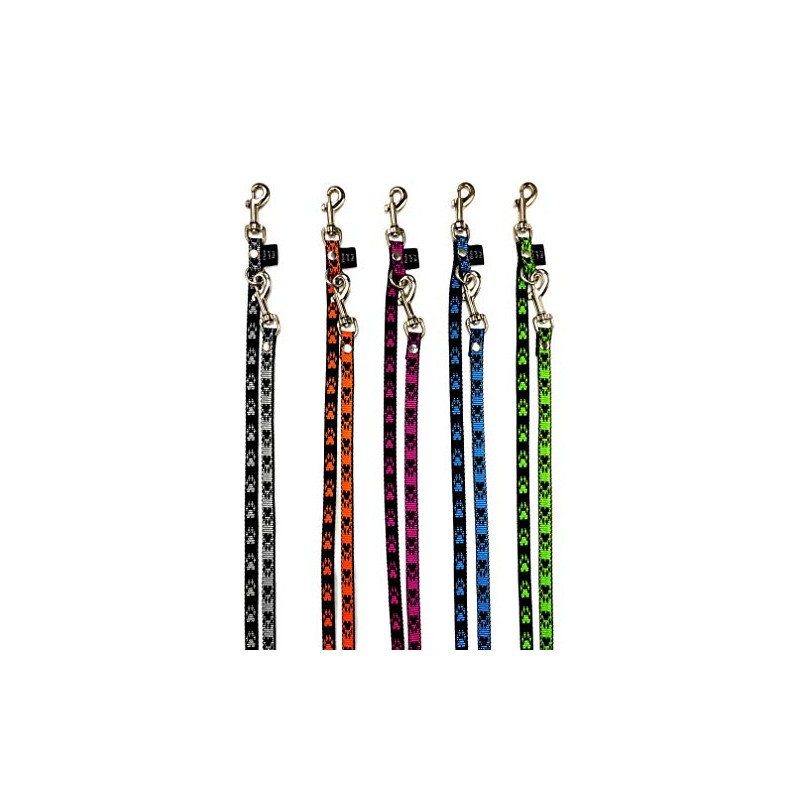 elropet Double Dog Lead, Paw Print, for Small Dogs, 3
