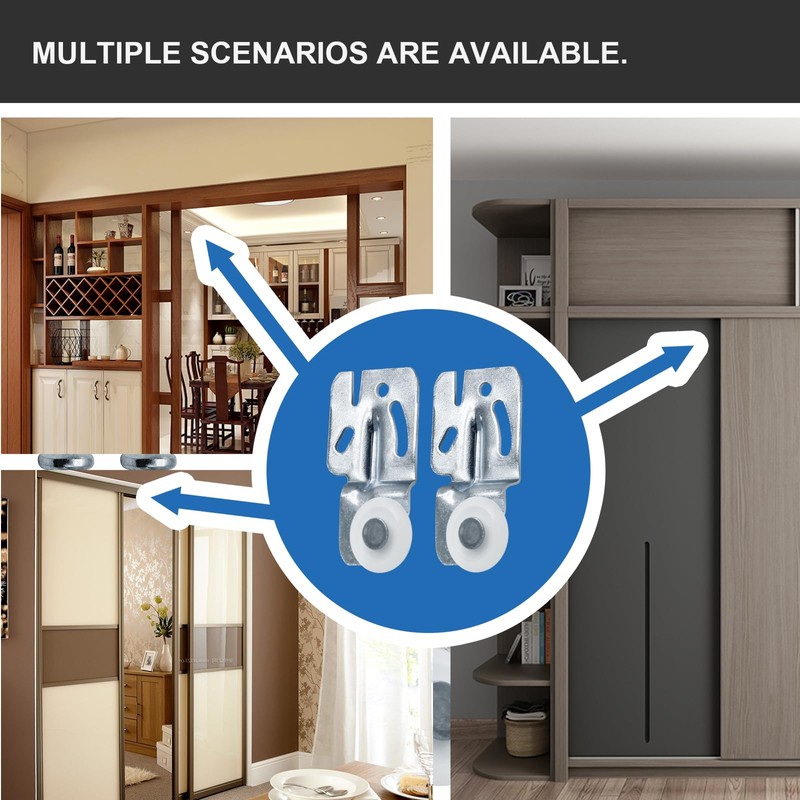 vibedor 4 Pcs Closet Sliding Door Roller, Hardware Kit Wardrobe