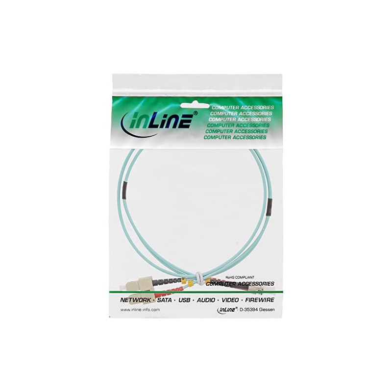InLine® 82504O LWL Duplex Cable SC/ST 50/125 µm OM3/0.5 m