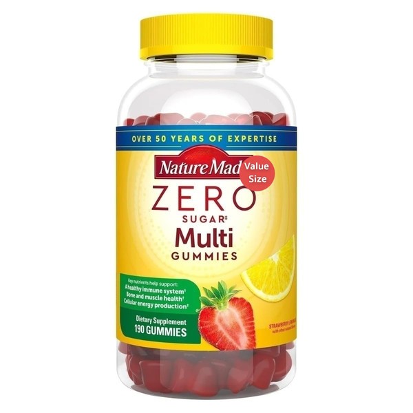 Nature Mades Zero Sugar Multi Gummies, 190 Count Bundle, Supports