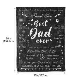 CadeauJoie Dad Gifts, Flannel Blanket Gifts for Dad from Daughter son, Super Soft Cozy Throw Blanket Dad Gifts from Daughter Son on Birthday Thanksgiving Christmas Father's Day 152 * 127cm