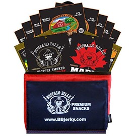 Buffalo Bills 12-Piece Beef Jerky Sampler Patriotic 6-Pack Gift Cooler (12 mixed 1.5oz jerky packs)