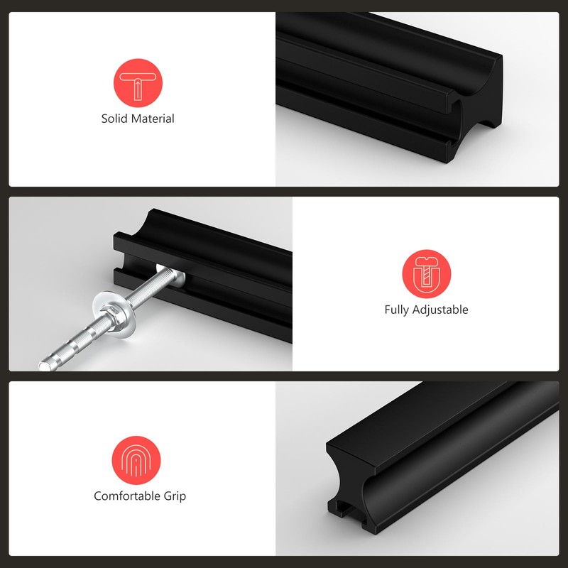 homdiy 10 Pack Adjustable Black Cabinet Pulls 1" to 4"