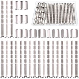 Ruikcoll M4 Connection Screws with Sleeves, Sleeve Screws, Nickel-Plated Steel Connection Screws, with Sleeve Tear-off Screw for Door Handle, Drawer, Cupboard, Keyhole, Pack of 20