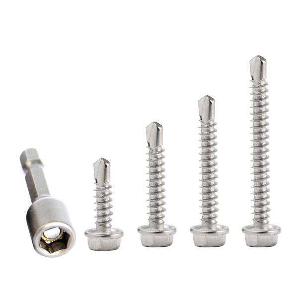 113 Pcs M4.8 Self Drilling Hex Head Screws Assortment Kit,410