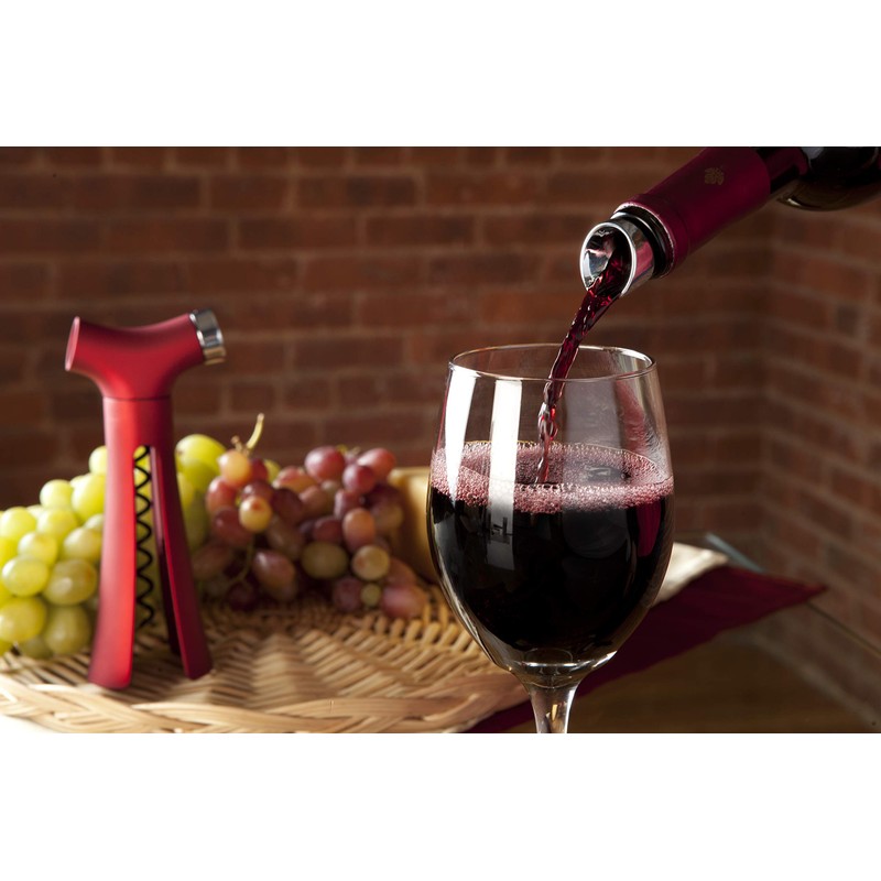 Quirky PVSR2-XREU Verseur Corkscrew with Pourer and Stopper, Red