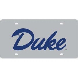 Stockdale Duke Blue Devils Inlaid Acrylic License Plate - Silver Mirror Background