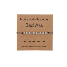 Morse Code Bracelets, Valentines Day Gifts for Her, Funny Birthday Gifts, Best Friend Friendship Gifts for Women, Inspirational Jewelry for Women (BAD A SS)