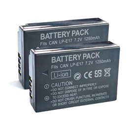Camulti 2-Pack LP-E17 Battery Compatible with Canon EOS R50 RP R10 R8,Rebel T8i, T7i, T6i, T6s, SL2,SL3, EOS M3, M5, M6, EOS 200D,77D,750D,760D,800D,8000D,Digital SLR Camera