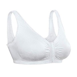 Fox Valley Traders Comfort Sleep Bra, Front Closure, White, Size 52