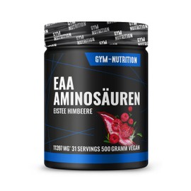 Premium EAA Powder High Dose I All 8 Essential Amino Acids EAAs Complex I Vegan I Rich in BCAA I No Unnecessary Additives (Raspberry Shower)