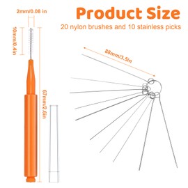 30 PCS Shower Head Cleaning Brush Tools, Multi-Size Shower Head Cleaning Brushes Picks to Tackle Stubborn Mineral Buildups Anti Clogging Cleaner Brushes for Small Hole Gap Nozzle Jewelry, Orange