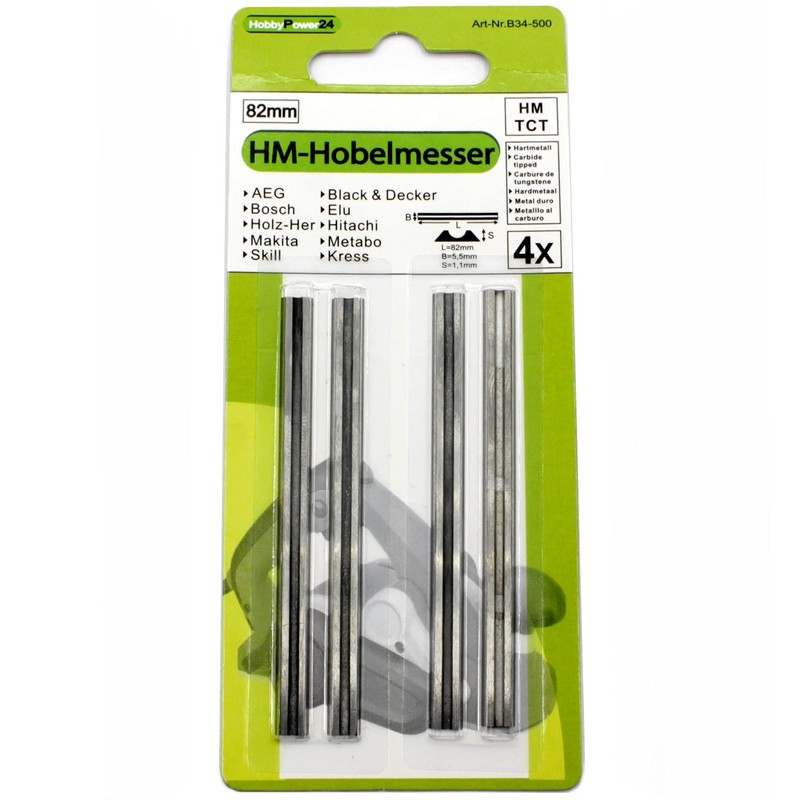 Set of 4 HM Reversible Blades / Planer Blades for