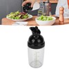 Salad dressing shaker, with measuring scale, removable mixing disk and