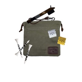 Callaway Heritage Golf Accessories Kit - Features a Premium Club Brush, valuables Pouch, tees and a Gold and Silver Metal Golf Ball Marker