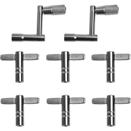 Drum Key Drill Bit Set, 6pcs Standard Square Lug Drum Key & 2pcs Fast Rotary Drum Keys Music Tuning Accessories