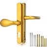 XFORT Uros Polished Brass Offset UPVC Door Handle, (PZ 62/92mm,