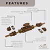 STALLION HARDWARE Antique Brass Cremone Bolt Set - Solid Brass