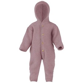 Engel Baby Jumpsuit with Hood, Wool Fleece - Rosewood Melange 051e, size: 74-80