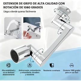 2 Piezas, Aireador Extensor De Grifo Giratorio De 1080 °, Cabezal De Pulverizacion De Cocina, Filtro De Salpicaduras Giratorio Multidireccional, Adecuado Para Grifos De Cocina Y Bano.