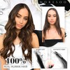Moresoo Micro Ring Real Hair Extensions, 50 cm, Brown Root