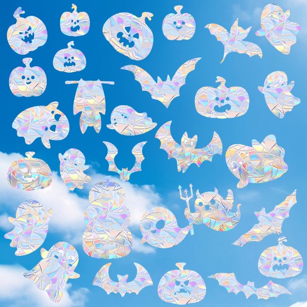45 Pcs Ghost Halloween Window Decals to Prevent Bird Strikes,