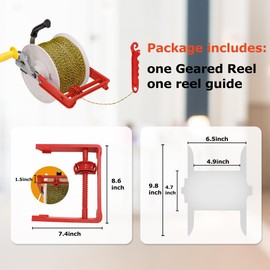 3:1 Geared Electric Fencing Reel, Electric Fence Wire Reel, with Auxiliary Winding Handle, Suitable for Building Farm Fences