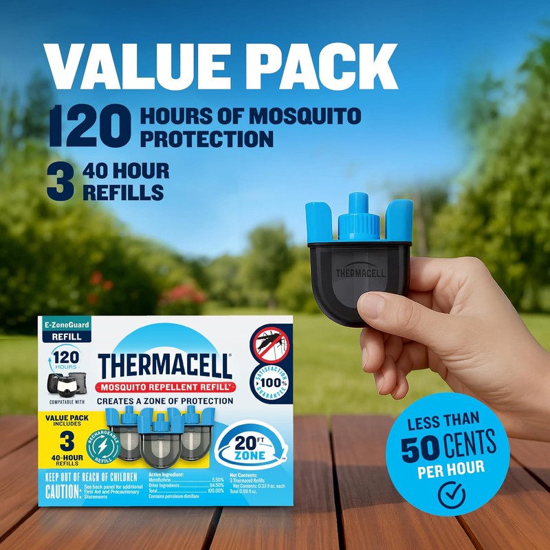 Thermacell Mosquito Rechargeable Repeller Refills; Compatible with Thermacell E-Series &