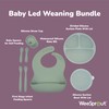 WeeSprout Baby Led Weaning Bundle, Silicone Suction Bowl, Spoons, Bib
