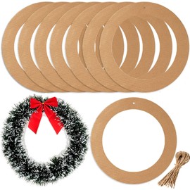 40 Pieces Large Hanging Round Wreaths 12Inch Cardboard Wreath Rings for DIY Crafts Paper Round Circle Christmas Hanging Ornaments Decorations with Hole Twine for Wedding Christmas Valentines Day Decor