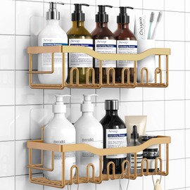 EUDELE Shower Caddy 2 Pack,Adhesive Shower Organizer for Bathroom Storage&Home Decor&Kitchen organizers and storage,No Drilling,Rustproof Stainless Steel Bathroom Shelf Organizer,Bathroom Decor Sets
