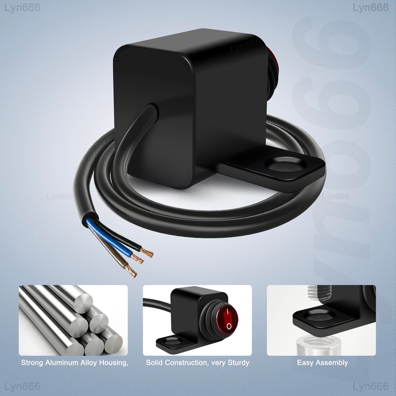 Motorcycle Mirror Mount Switches ON-Off ATV Light Switch with Red